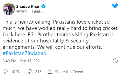 Pakistani All-Rounder Shadab Khan praised the security arrangements and said,