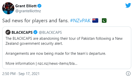 Grant Elliot, who has played PSL in Pakistan tweeted, 